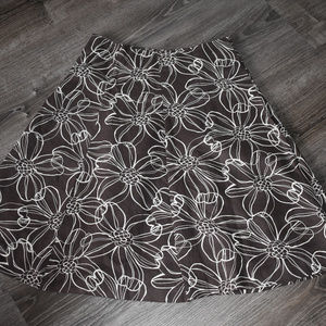 Willi Smith Skirt Sz 6 Women's Brown & White